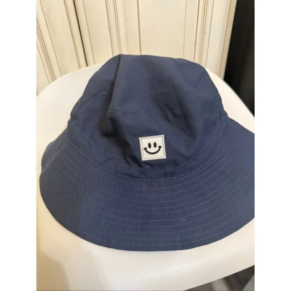 Furtalk Kids Smiley Face UPF 50 Bucket Sun Hat Navy Size 54cm